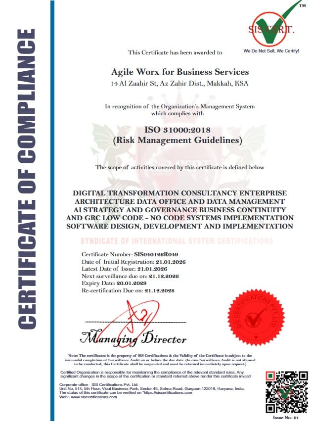 ISO 31000:2018 Certificate